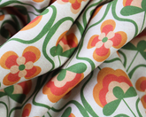 Little Johnny 100% Cotton 150cm Wide Retro Flower Power Printed Cotton Ideal for Sewing, Homeware, Cushion Covers, Quilting and Crafting